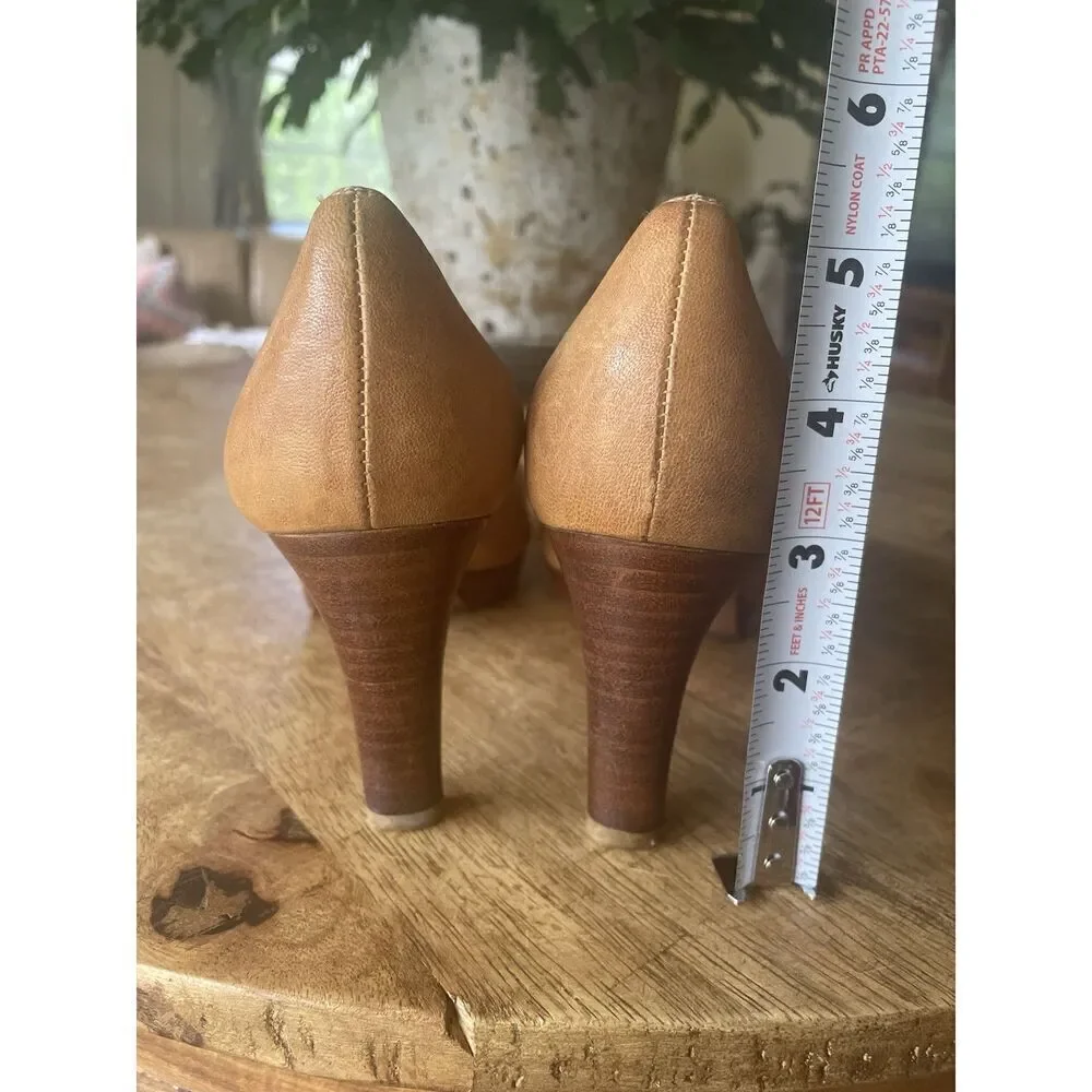 Stuart Weitzman Womens Sz 6M Shoes Brown Leather Pump Fashion Career Event Heel